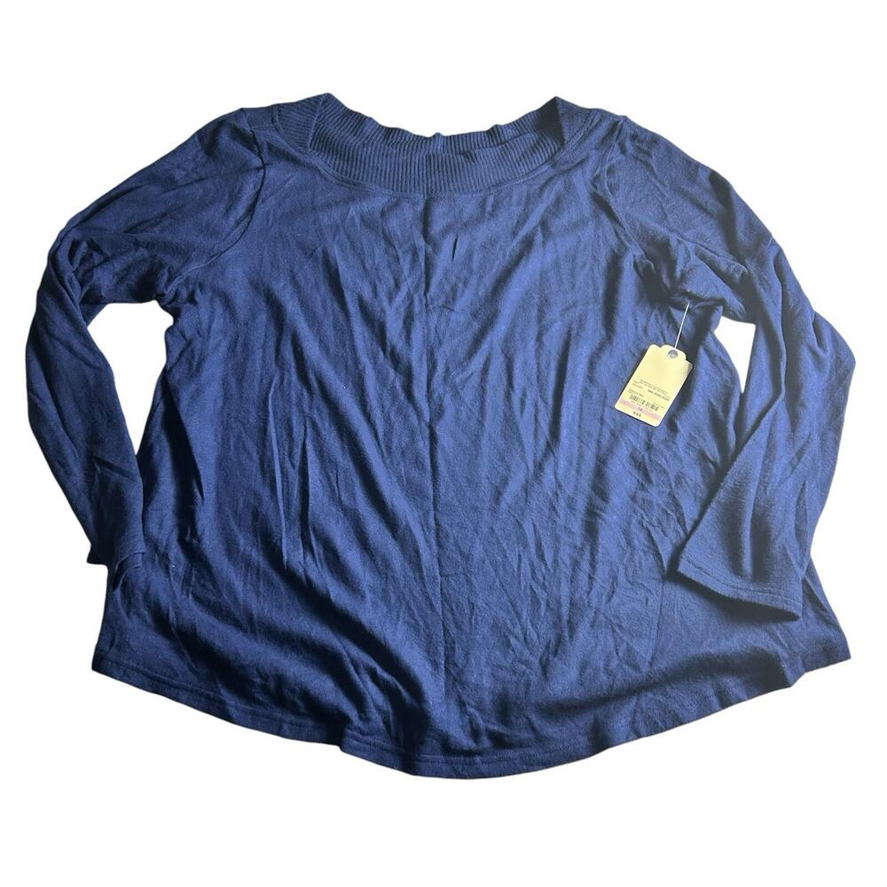 St Johns Bay Shirt Womens‎ Size 1XL Blue Rayon Poly Spandex Long Sleeve New